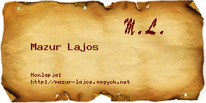 Mazur Lajos névjegykártya